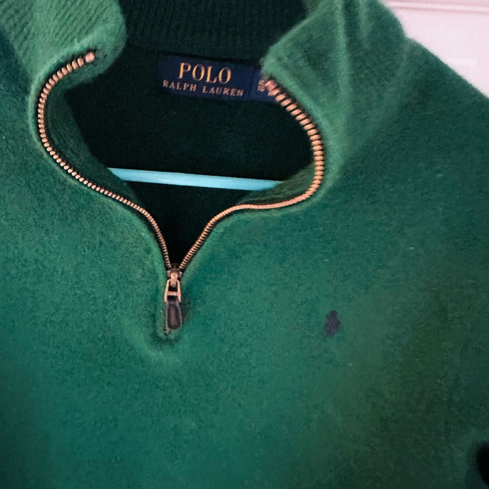 Ralph Lauren cashmere wool Forest Green Zip-Up Sweater - Picture 8 of 10
